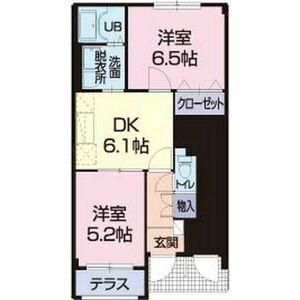 ニューアーバンA(2DK/1階)の間取り写真