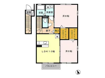 マルコポーロA(2LDK/2階)の間取り写真