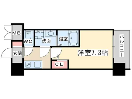 エスレジデンス大阪同心(1K/4階)の間取り写真