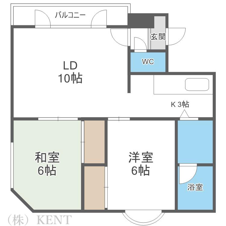 ブルーシャトー89(2LDK/2階)の間取り写真