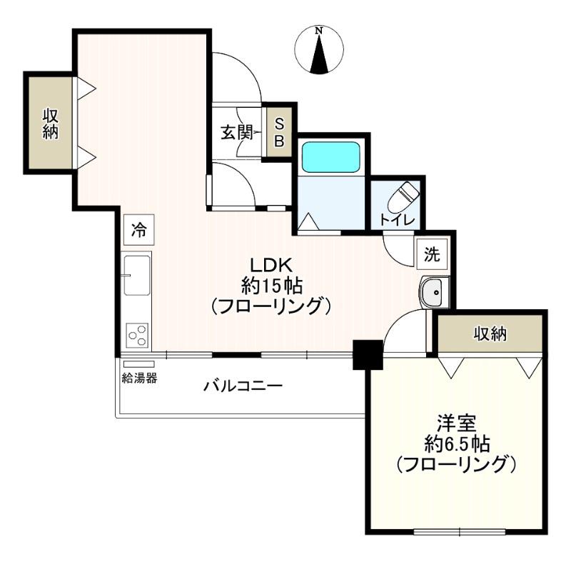 田園調布スカイマンション(1LDK/5階)の間取り写真