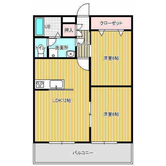 ロイヤルマンション上宮永(2LDK/5階)の間取り写真