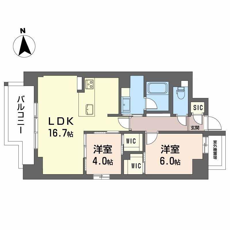 グラン セレニオ 江坂(2LDK/6階)の間取り写真