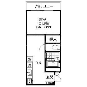 コートルミナス(1K/1階)の間取り写真