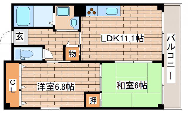 メゾン・ドュウ(2LDK/4階)の間取り写真