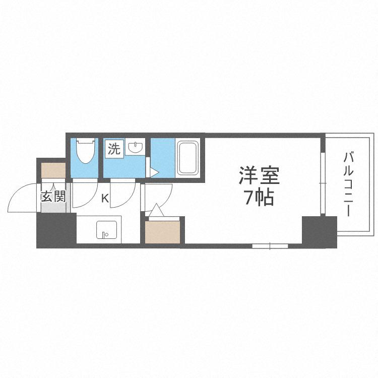 エスリード大阪クレストコート(1K/7階)の間取り写真