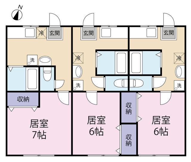 アンジュ仙台北(1K/2階)の間取り写真