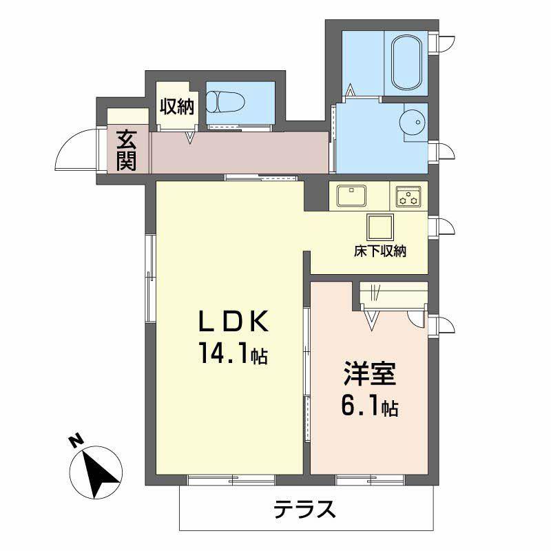 シャーメゾン黒田(1LDK/1階)の間取り写真