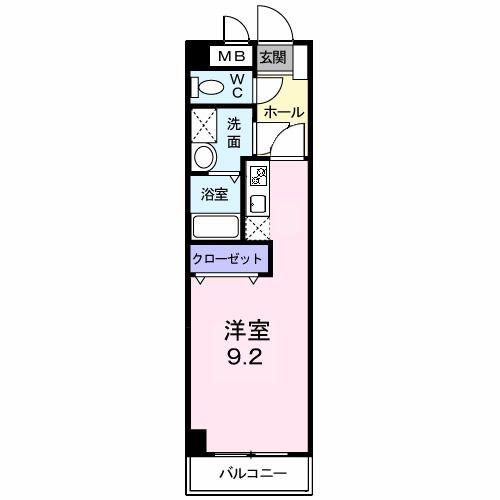 ラフレシール(ワンルーム/2階)の間取り写真
