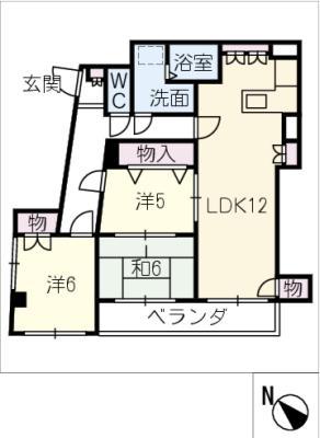 ブルームマンション(3LDK/2階)の間取り写真