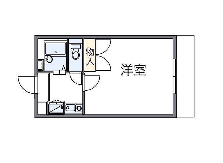 ビューフレア(1K/1階)の間取り写真