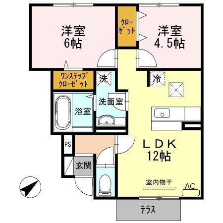 ヴァン・クレシェンテ(2LDK/1階)の間取り写真