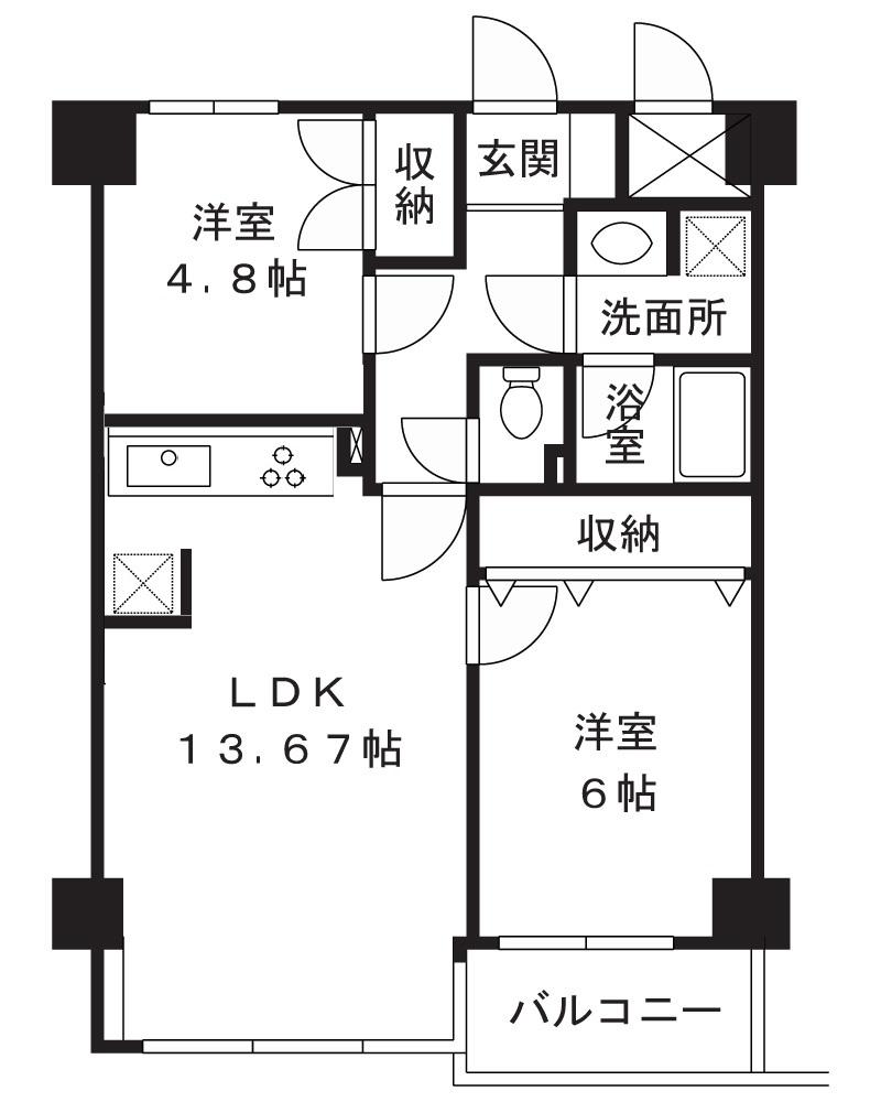 琳和サニーコート(2LDK/2階)の間取り写真