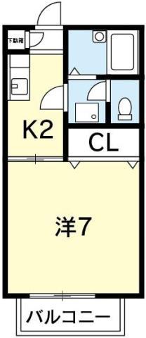 フレグランス望(1K/2階)の間取り写真