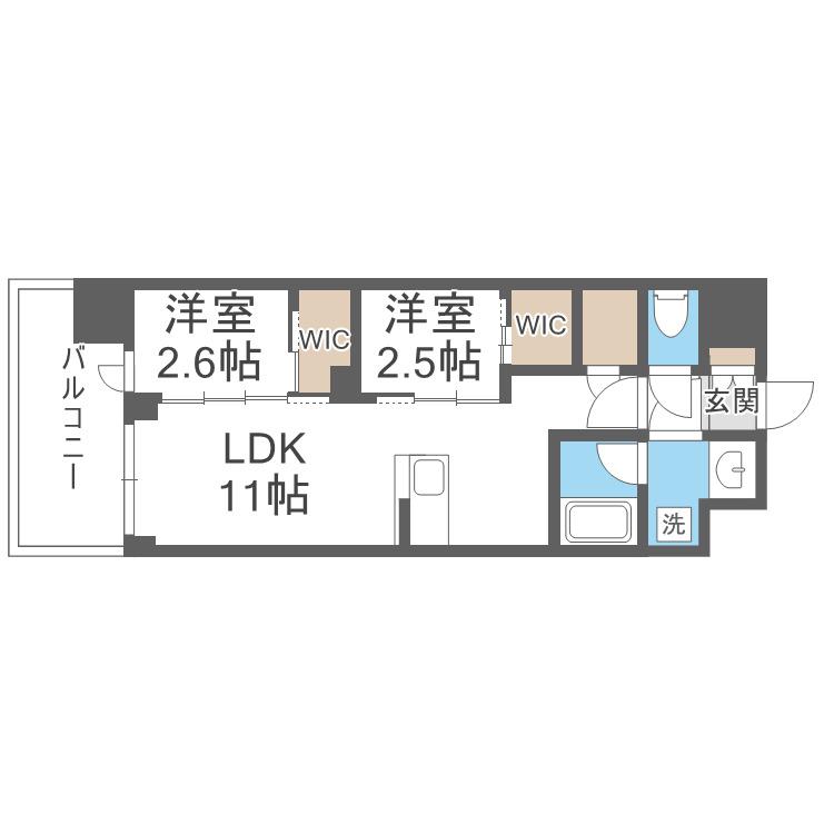 コンフォリア・リヴ淡路町一丁目(2LDK/7階)の間取り写真