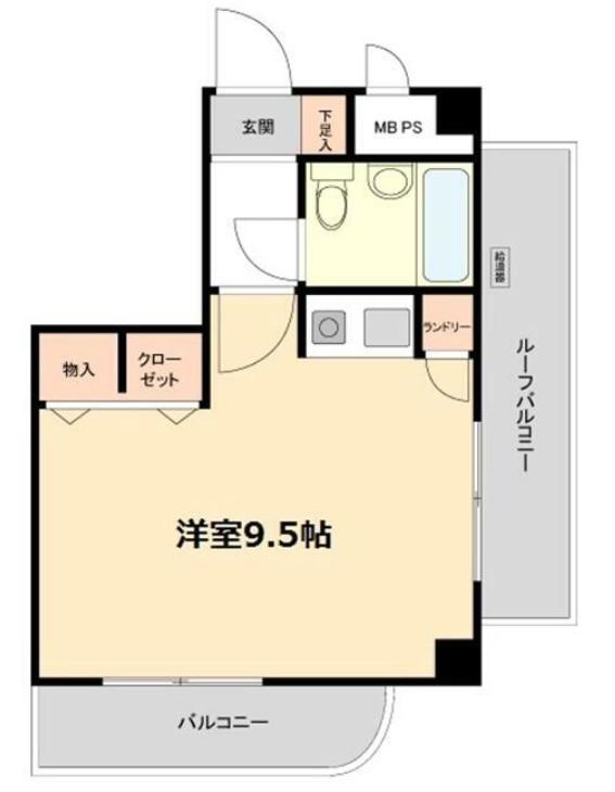 ライオンズマンション東長崎第参(ワンルーム/6階)の間取り写真