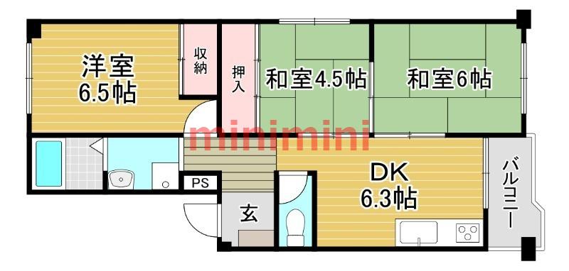 コーポスカイラーク(3DK/1階)の間取り写真