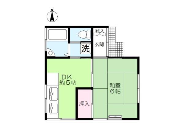 伊勢町アパート(1DK/1階)の間取り写真
