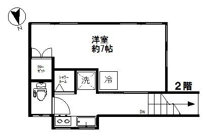 三浦荘(1K/2階)の間取り写真