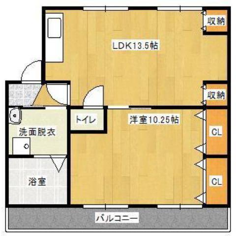 第3山下ビル(1LDK/2階)の間取り写真