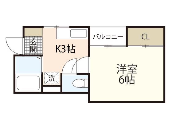 垣内ビル(1K/3階)の間取り写真