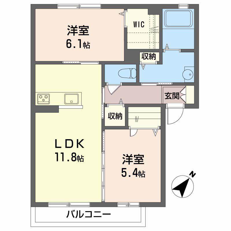 GROOVIN LIFE 匠(2LDK/2階)の間取り写真