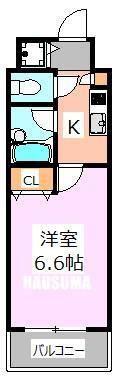 パレステュディオ文京千石パークサイド(1K/4階)の間取り写真