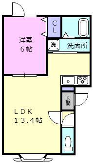 DEAR COURT KHAI(1LDK/1階)の間取り写真