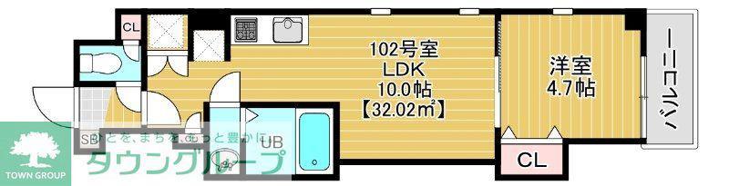 COTE DOR SOGA(1LDK/1階)の間取り写真