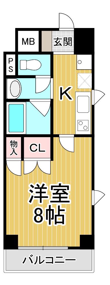 レガーロ(1K/5階)の間取り写真