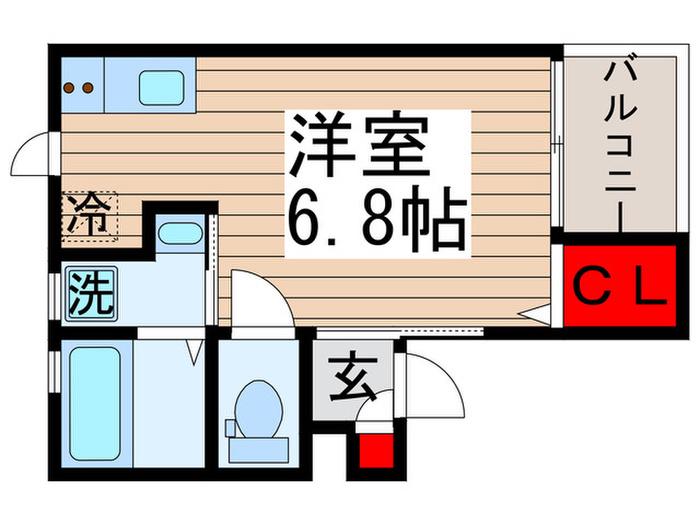 ラプラージュ常盤平(ワンルーム/2階)の間取り写真