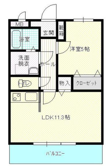 コンフォルトK(1LDK/2階)の間取り写真