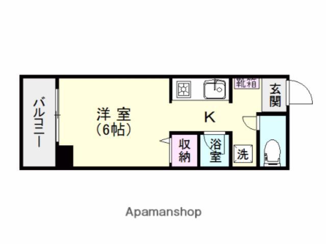スカイコーポ新屋敷(1K/4階)の間取り写真