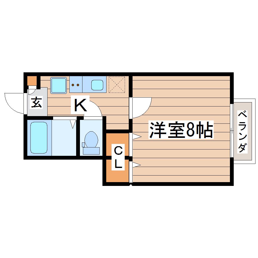 メゾン・ルエ長町南(1K/1階)の間取り写真