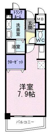 ヴィクトリアパーク(ワンルーム/1階)の間取り写真