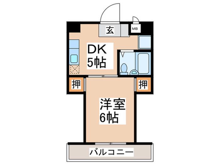 シャトルNT(1DK/2階)の間取り写真