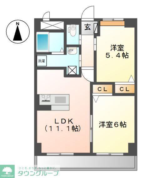 CHATEAU LIEN(2LDK/3階)の間取り写真