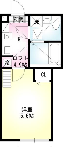 七島ハイム(1K/2階)の間取り写真