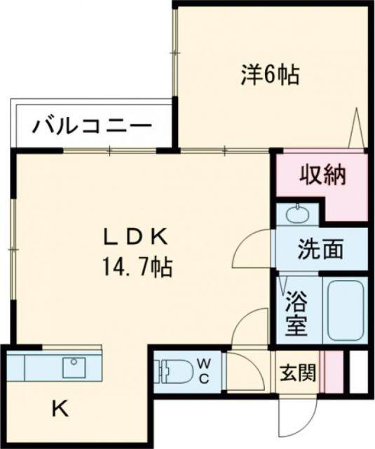 メゾンMT-6AVE(1LDK/3階)の間取り写真