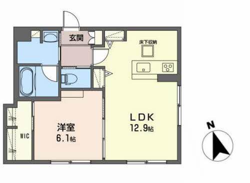 ベルク吉岡南(1LDK/1階)の間取り写真