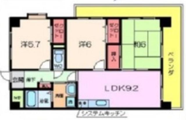 ベルメゾン堺(3LDK/3階)の間取り写真