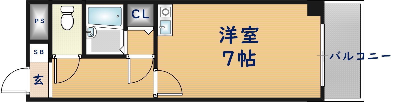 19サンライズ上小阪(ワンルーム/3階)の間取り写真