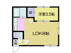 プライムハウスひばりヶ丘(1LDK/3階)の間取り写真