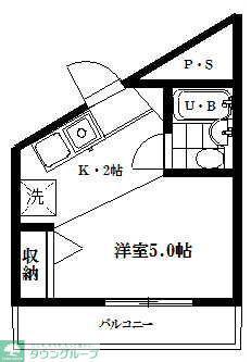 ライフシティ(1K/2階)の間取り写真
