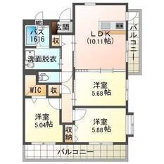 フェリーチェ ナカシマ(3LDK/4階)の間取り写真