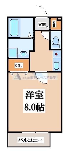メゾン ドゥ 長瀬(1K/2階)の間取り写真