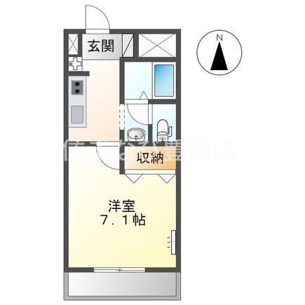グレイスヴィラ(1K/2階)の間取り写真