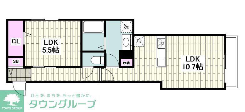 中原4丁目メゾン(1LDK/2階)の間取り写真