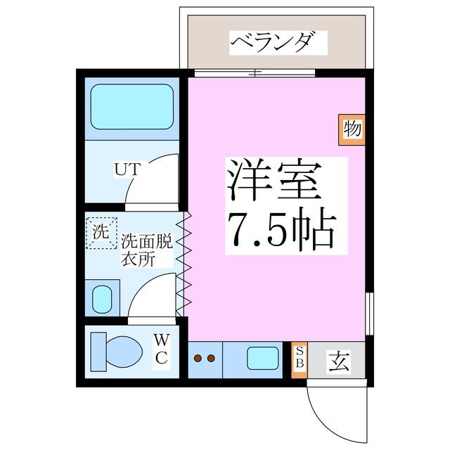 バッキンガムパートII(ワンルーム/4階)の間取り写真