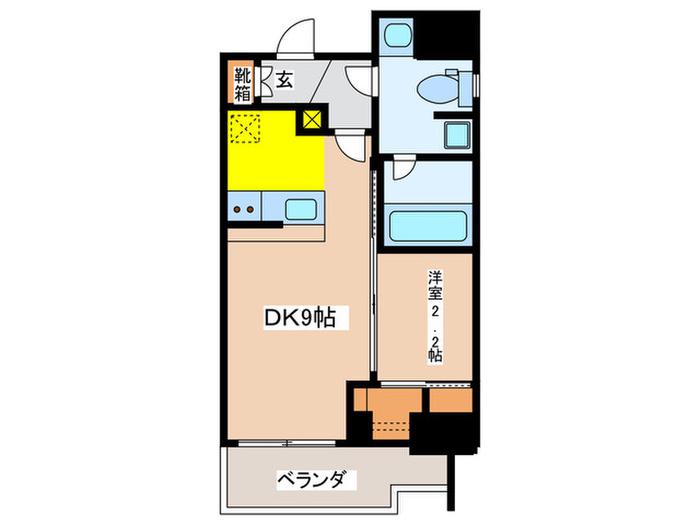 ステージファースト蔵前IIアジールコート(1DK/6階)の間取り写真